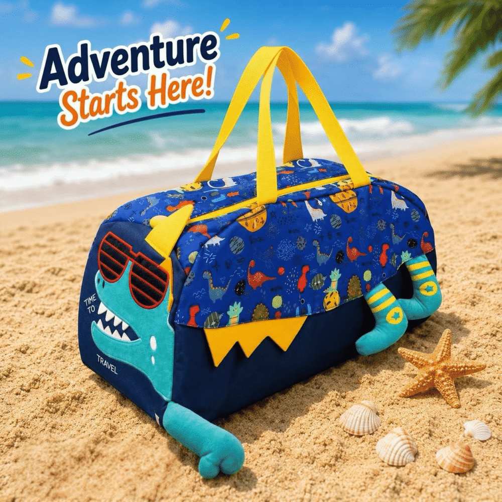 Blue Dinosaur Weekend Travel Duffle Bag