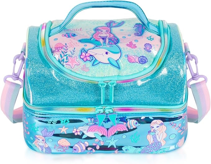 Aqua Mermaid Double Layered Lunch Bag