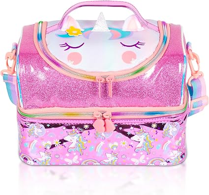 Pink Unicorn Double Layered Lunch Bag
