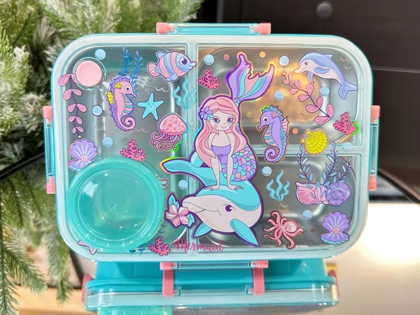 Mint Mermaid Stainless Steel Lunch Box with Salad Pot