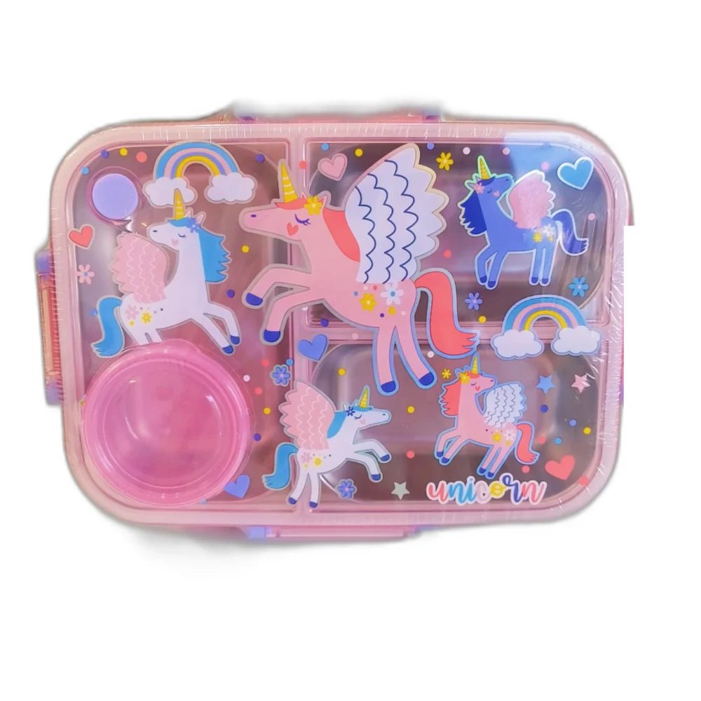 Pink Unicorn Stainless Steel Lunch Box with Salad Pot